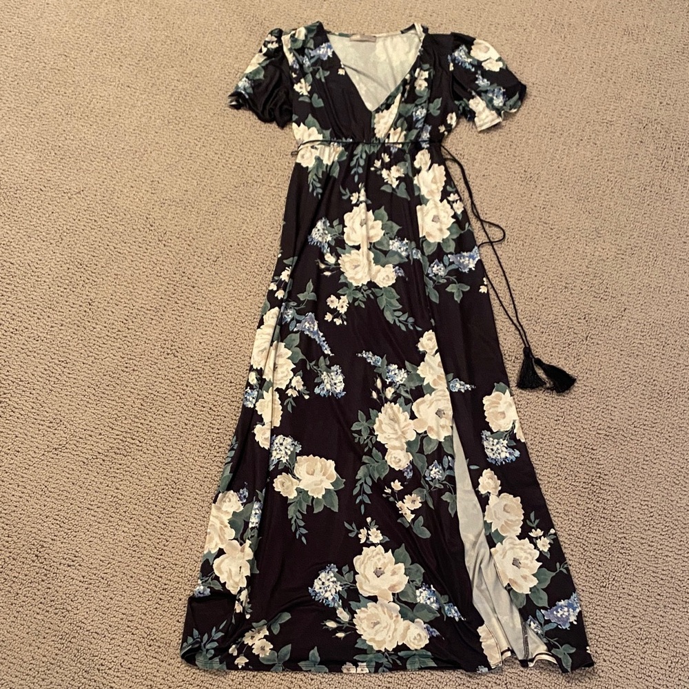ASOS Black Floral Maxi Dress